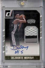 2016-17 Donruss Rookie Materials Signatures Prime Dejounte Murray RC Auto /10