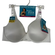 Vanity Fair NEW 40D White Beauty Back Bra Undewire Full Coverage Light Padding