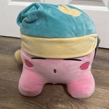 Just Toys Large 12" Kirby Sleeping Mega Plush With Hat Official Nintendo Sleep