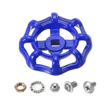 Outside Faucet Handle Square Stem Hole 7x7mm Cast Steel Wheel Handle Blue