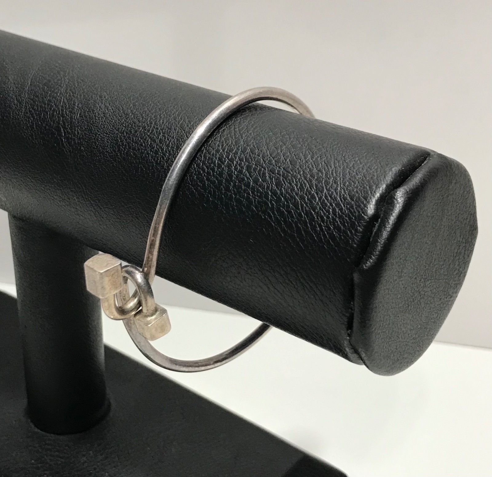 Vintage Sterling Silver Interlocking Cube End Ban… - image 3