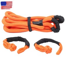 Kinetic Recovery Tow Rope 34000lbs 1in X 20ft Orange With Soft Shackle For Truck