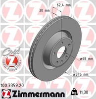 2X Zimmermann Bremsscheibe Coat Z 100.3359.20 FüR Audi A6 C7 4GJ 4GH 1LJ Allroad
