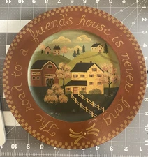 Primative Folk Art Decorative Plate - Country -Rustic-American