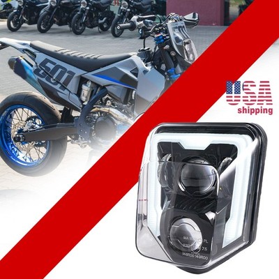  Fit Husqvarna LED Motocross Headlight DRL701 Enduro SM 501 300 450 350 250