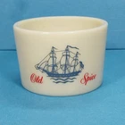 Vintage Old Spice Shaving Mug Shulton Custard Milk Glass Blue Ship