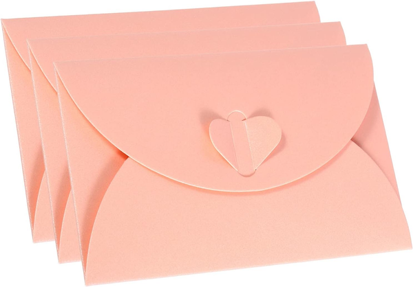 12Pack Geschenkkarten UmschläGe Herzform Spange Geschenk Kartenhalter Rosa-image