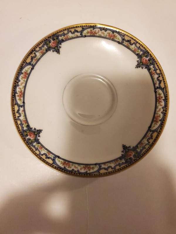 Antique Theodore Haviland Limoges 1 Replacement Saucer And 1 Small Bowl Gold Rim