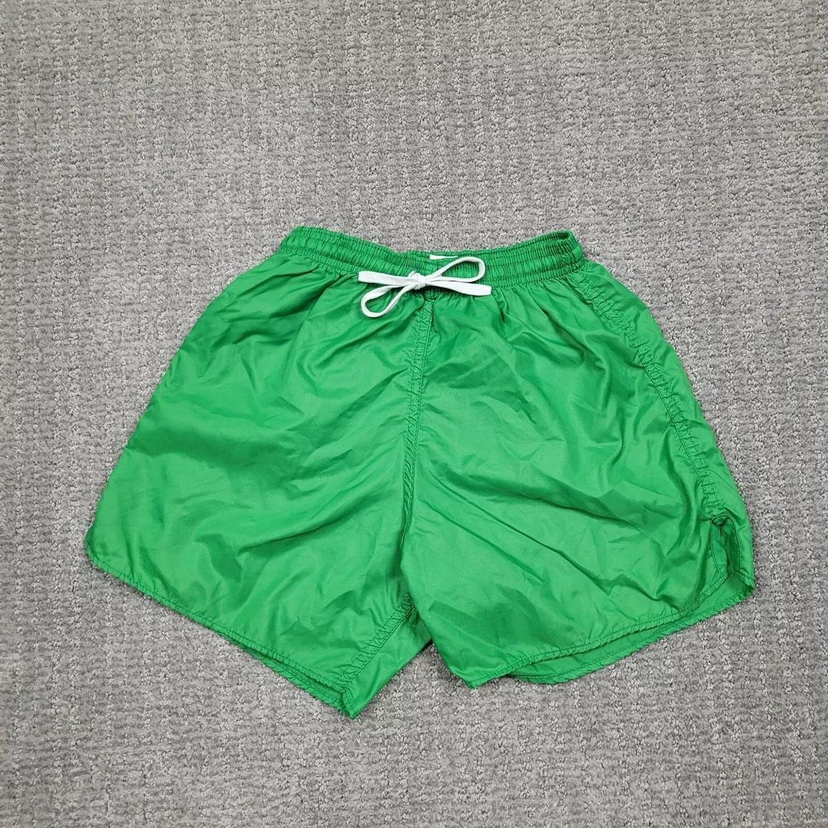 Vintage 90s Soffe Shorts Youth Medium Green 100% Nylon Jersey Track Shorts