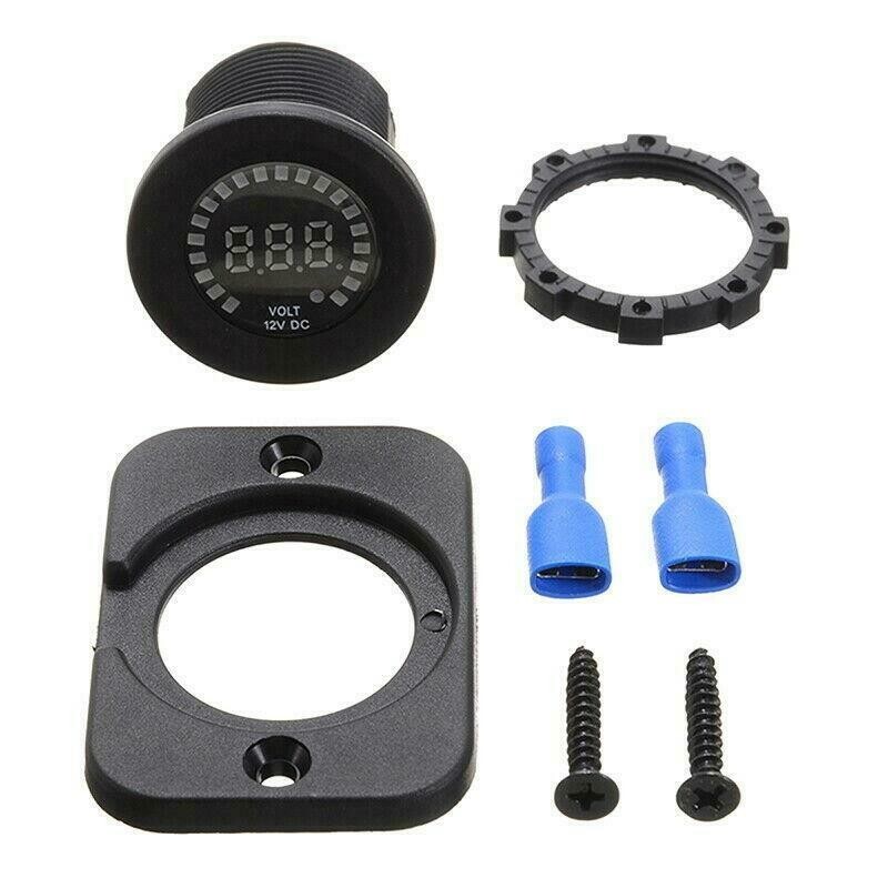 Digital Voltmeter Waterproof Battery Gauge Black Boat Marine Car Van DC