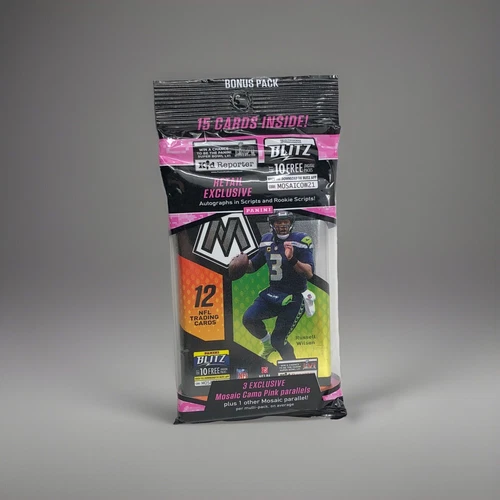 2021 Panini NFL Mosaic 15 Card Pack - New Sealed 3 Exclusive Pink Camo Parallel