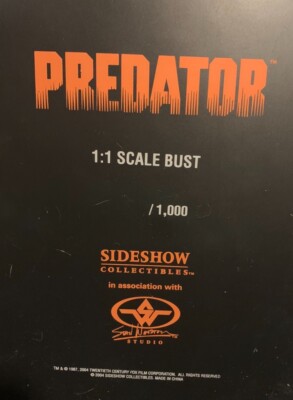 RARE/PREDATOR BUST. Sideshow Collectibles Life Size 1:1 Scale
