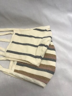 unbranded 2 Cotton Stripped Mask Handmade