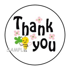 30 THANK YOU ENVELOPE SEALS LABELS STICKERS 1.5" ROUND BUMBLE BEE FLOWERS