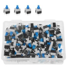 100pcs 6 Pin DPDT Self-Locking Power Micro Push Button Switches 8mmx8mm