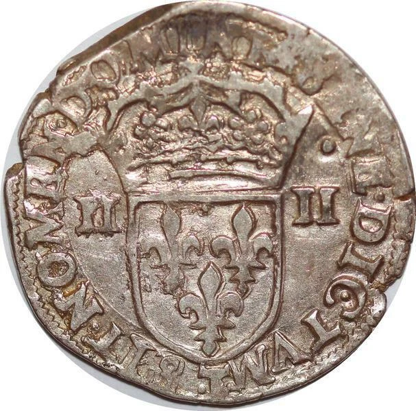 T3862 RARE 1/4 Ecu Croix Feuillue Henri IV 1599 T Nantes Argent -> Faire offre - Photo 2/2