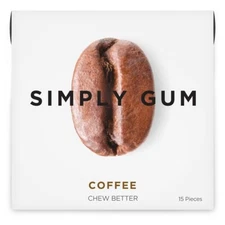 Simply Gum Chewing Coffee 6 Pack Natural Organic Kosher Aspartame Free Mint GMO