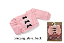 American Girl Doll Janie and Jack Rose Wrapped in Bows Top Pink Sweater NEW!