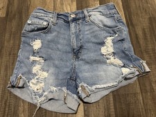 Aeropostale Aero Denim Short Shorts Ripped Women's Size 4R Distressed Cuff Legs