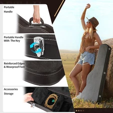 Ktaxon Portable Hardshell Case for KST KTL Electric Guitar Bag Lockable