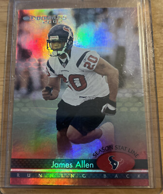 2002 Donruss Season Stat Line James Allen S/N 49/135 Card #78 Texans