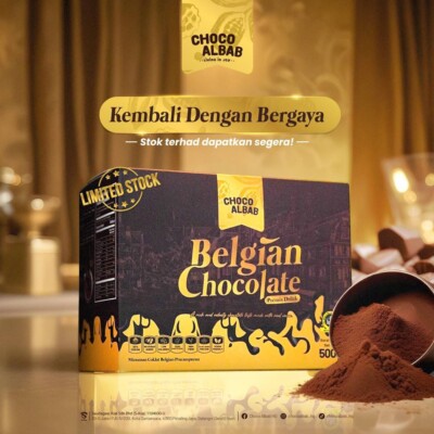 Powder Chocoalbab Belgian Chocolate Drink 500gm (NEW) Must try