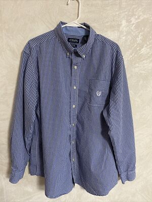 Chaps Stretch Easy Care XL Men's Button Down Shirt Green Plaid | eBay