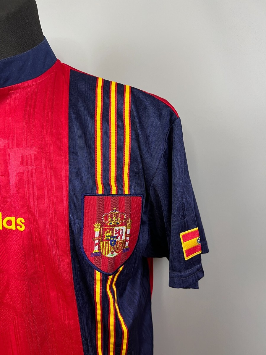 SPAIN 1996 1998 HOME SHIRT FOOTBALL SOCCER JERSEY ADIDAS MENS SIZE
