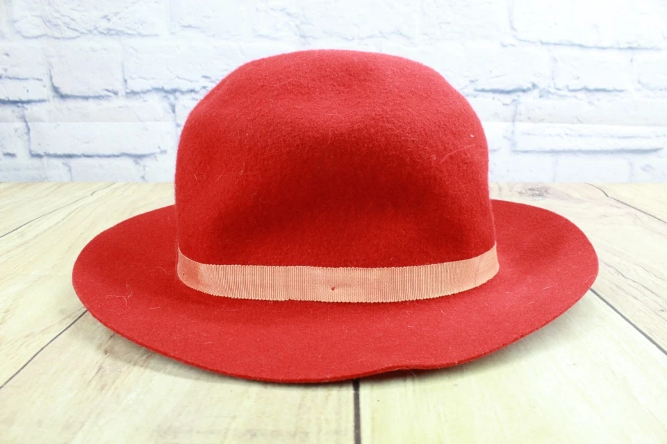 Genuine Effanem Crusher Scarlet Red Ribbon Wool Hat Size 6 3/4 - Image 4 of 4