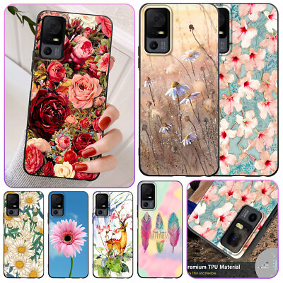 Pretty Flower Printed Cover Phone Case For TCL 50 40 30 XL 505 501 T-Mobile 7 6
