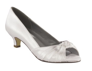 white satin kitten heels