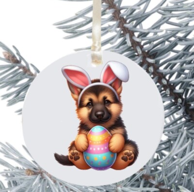 Elsässer Deutscher Schäferhund Hängekugel Geschenk Deko Ostern