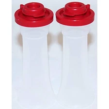 TUPPERWARE SMALL HOURGLASS SALT & PEPPER SHAKERS MINI SHAKER SET 4” NEW