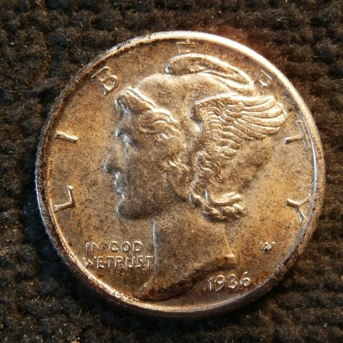 1936-D Mercury Dime bu