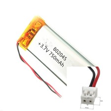 2pcs 3.7V 750mAh 802045 Li-Polymer Li Battery JST-PH 2pin 2.0 For ELECTRIC TOYS
