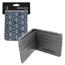 Sherlock Holmes Bi-Fold Wallet 221B Wallpaper Teal 