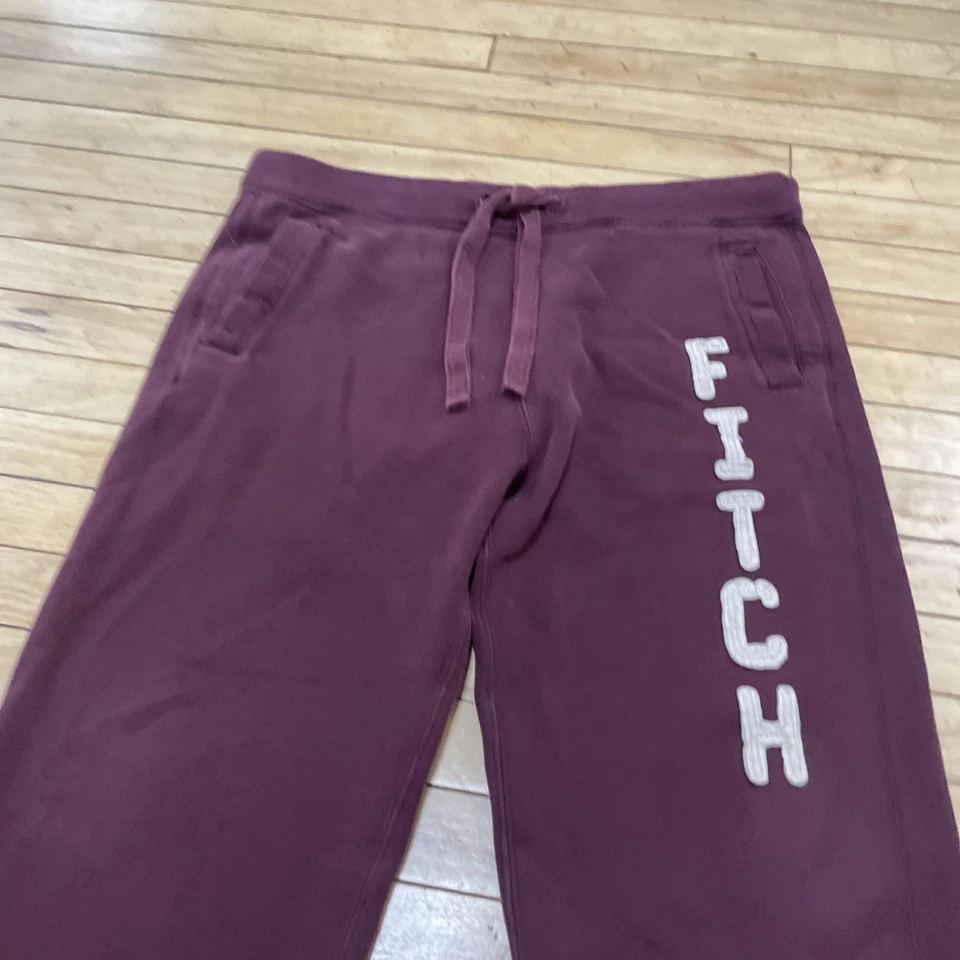 Pantalones deportivos Abercrombie & Fitch Y2K rojo granate adulto L años 90 gruesos apliques animación Foto 3 de 4
