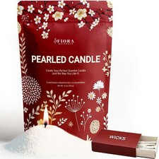 Pearled Candle Sand with Wicks   1 Lb Sand Wax Beads 20 Cotton Wicks   DIY R...