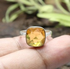 Citrine Gemstone 925 Sterling Silver Handmade Daily Were Ring For Gift Her,,