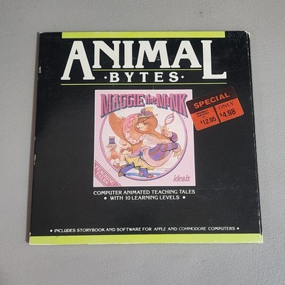 Animal Bytes Maggie the Mink Software Apple Commodore 64 C64 Vintage 1980s...