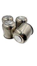 4Pcs 4.9" Push Through Wheel Center Caps Stainless 4.9" Hub 4.32"H Polish EZ Lub