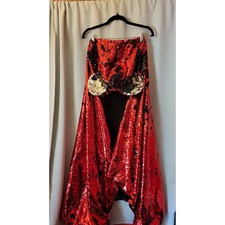Disney Store Minnie Mouse Reversible Sequin Hooded Throw Blanket Red Black 40x70