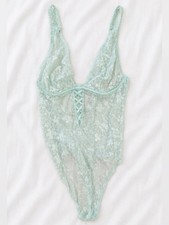 Victoria's Secret Floral Lace Teddy Bodysuit Mint Size S