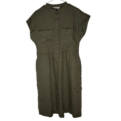 Everlane Craft Dress in Linen | Smallage Green | Small