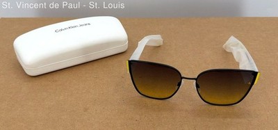 Calvin Klein Jeans Womens Sunglasses Black Solid CKJ21608S 61D1T Metal O S