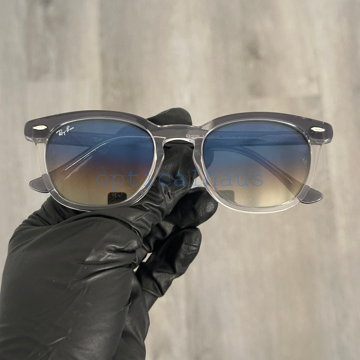 Ray-Ban Sunglasses RB2298 HAWKEYE 1355/3F Grey on Transparent Blue