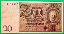 1929 Germany 20 Mark Reichsmark Banknote Paper Money - Circulated