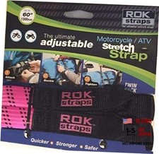 2-Piece Adjustable Motorcycle Straps 18"-60" - Pink/Black - 2-Pack