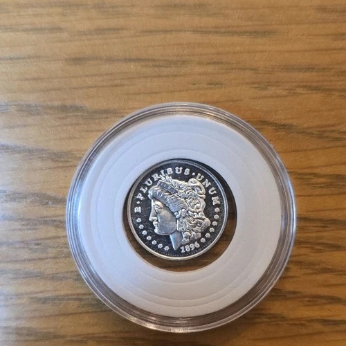 1896 Morgan Dollar $1 .999 Silver Uncirculated with Protective Case 1 gram