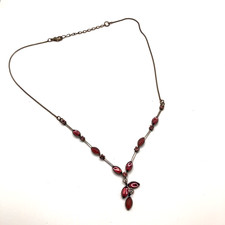 Laura Ashley Y drop necklace glass vintage 44cm adjustable costume jewellery